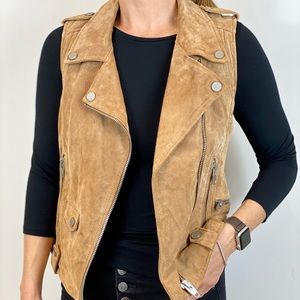 Blank NYC cognac genuine suede vest.